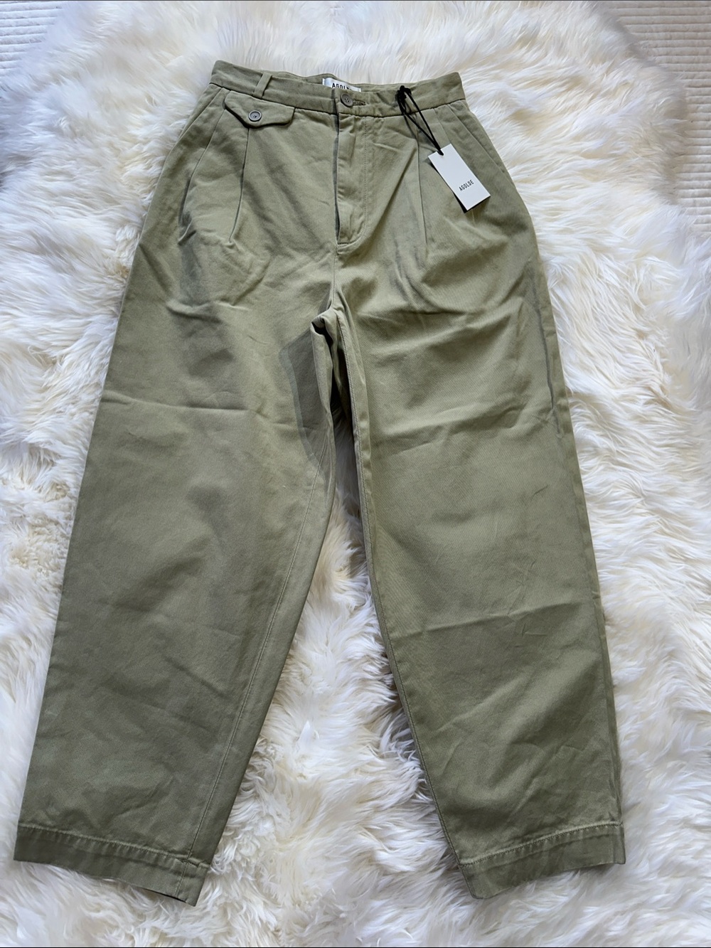 Olive Green Casual Tapered Pants